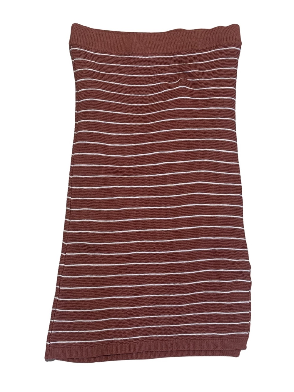 Striped Knit Skity - Rust with White Stripes